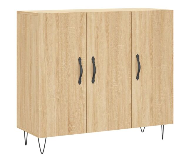 Aparador - mueble de almacenamiento de madera de ingeniería roble sonoma 90x34x80 cm es3796