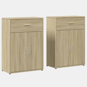 Aparadores - Bufetes - Móveis de apoio 2 pcs 60x30x84 cm derivados madeira carvalho sonoma pt5227
