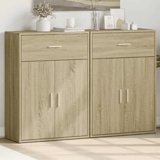 Aparadores - Bufetes - Móveis de apoio 2 pcs 60x30x84 cm derivados madeira carvalho sonoma pt5227