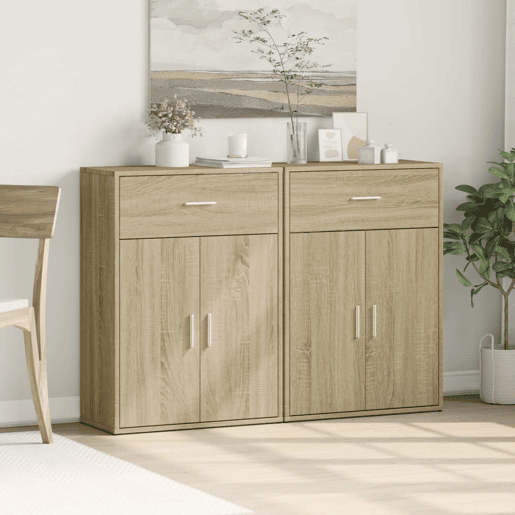 Aparadores - Bufetes - Móveis de apoio 2 pcs 60x30x84 cm derivados madeira carvalho sonoma pt5227