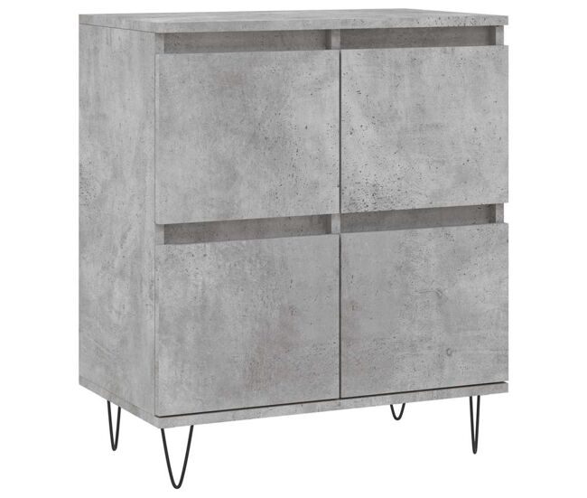 Aparador - mueble de almacenamiento de madera contrachapada gris hormigón 60x35x70 cm es2811
