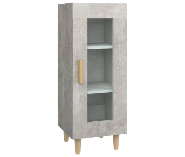Aparador - mueble de almacenamiento de madera contrachapada gris hormigón 34,5x34x90 cm es2739