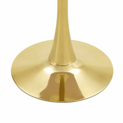Mesa auxiliar redonda 60 cm - tampo em MDF com tecnologia termoformada, acabamento efeito madeira natural, base dourada - madeira natural e dourado
