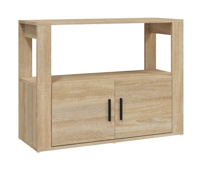 Aparador - mueble de almacenamiento madera contrachapada color roble sonoma 80x30x60 cm es4307