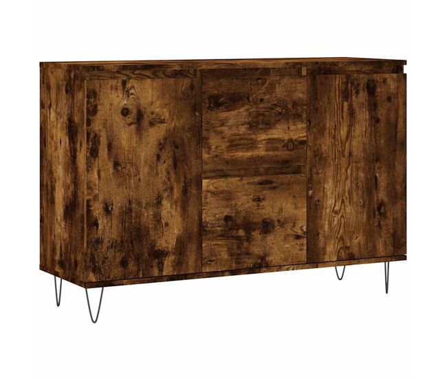 Aparador - mueble de almacenamiento de madera de ingeniería roble ahumado 101,5x35x70 cm es3574