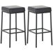 Conjunto de 2 taburetes de bar con reposapiés diseño Conjunto de 2 taburetes de bar con reposapiés diseño Negro