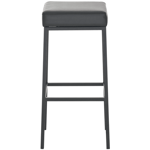 Conjunto de 2 banquetas de bar com apoio para os pés design simples 85 cm de altura em PVC preto e metal preto 10_0004381
