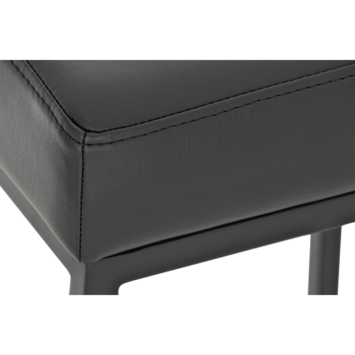 Conjunto de 2 banquetas de bar com apoio para os pés design simples 85 cm de altura em PVC preto e metal preto 10_0004381
