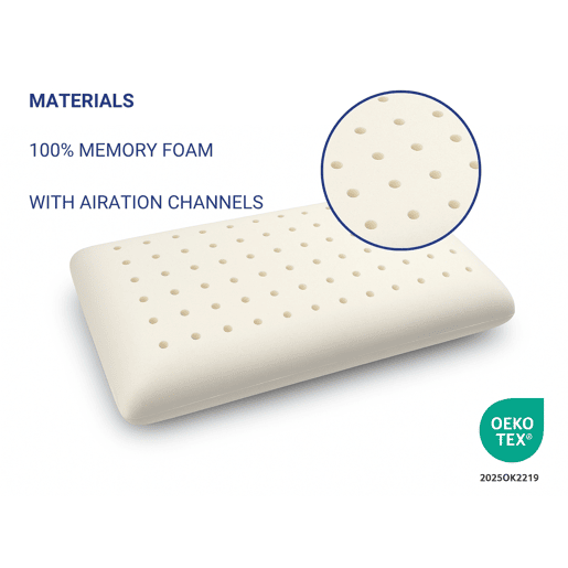 Pack 2 Almohadas Confort 90X35 - Viscoelástica. Desenfundable. Ergonomica