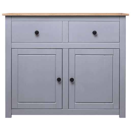 Aparador - Bufete - Móvei de apoio 93x40x80 cm pinho maciço Panama cinzento pt4013