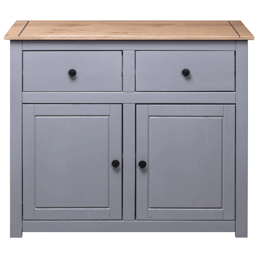 Aparador - Bufete - Móvei de apoio 93x40x80 cm pinho maciço Panama cinzento pt4013