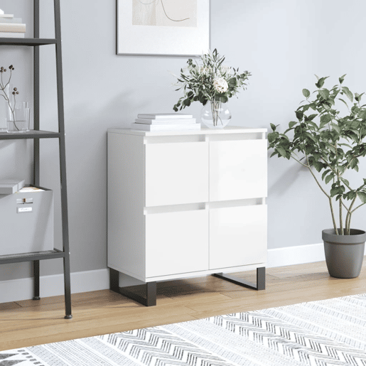 Aparador - Bufete - Móvei de apoio 60x35x70 cm derivados de madeira branco brilhante pt2571
