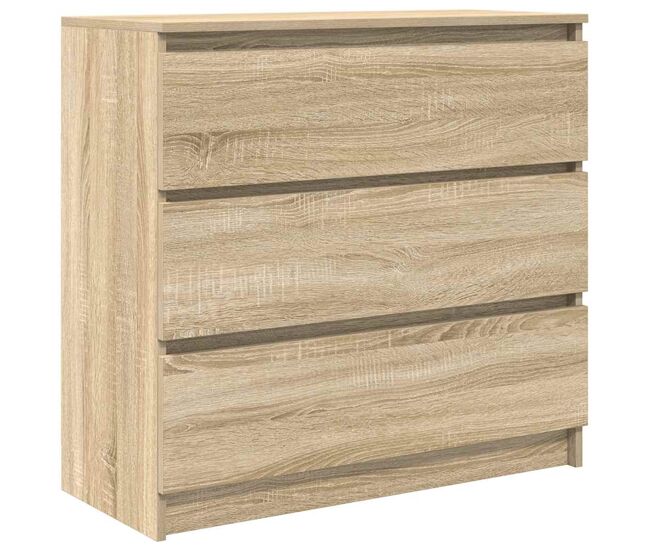 Aparador - mueble de almacenamiento de roble sonoma 80x35x76 cm de madera de ingeniería es4038