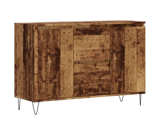 Aparador - mueble de almacenamiento de madera de ingeniería envejecida 101,5x35x70 cm es3229