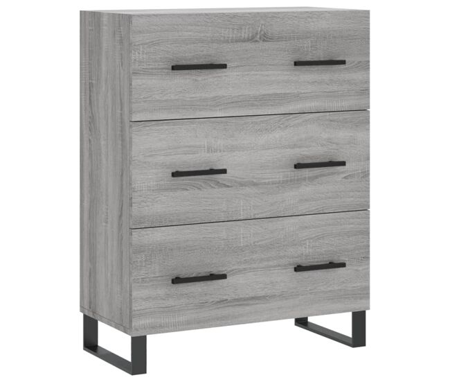 Aparador - mueble de almacenamiento de madera de ingeniería gris sonoma 69,5x34x90 cm es3448