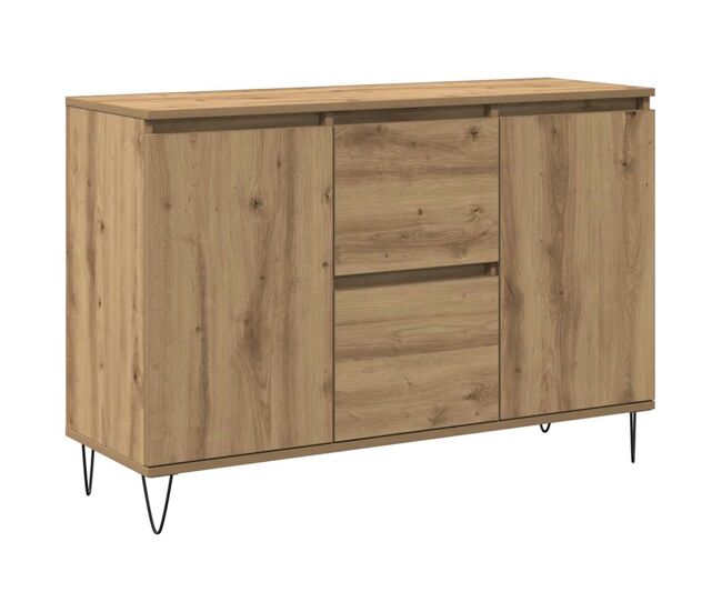 Aparador - mueble de almacenamiento de madera de ingeniería roble artisan 101,5x35x70 cm es3661
