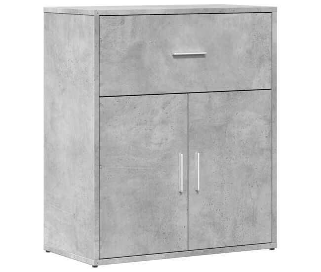 Aparador - mueble de almacenamiento de madera de ingeniería gris hormigón 60x31x70 cm es3310