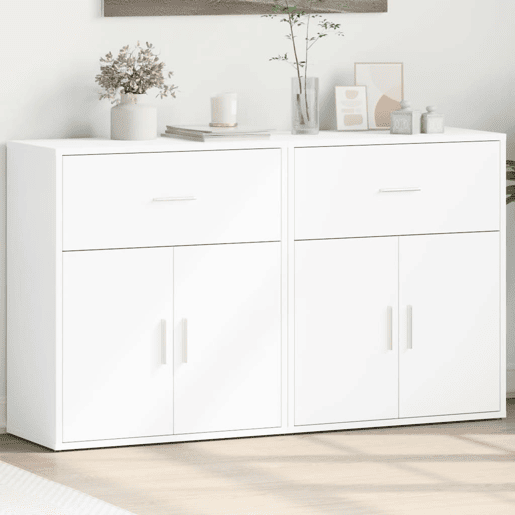 Aparadores - Bufetes - Móveis de apoio 2 pcs 60x31x70 cm derivados de madeira branco pt3110