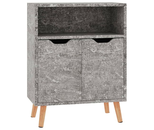Aparador - mueble de almacenamiento de madera de ingeniería gris hormigón 60x30x72 cm es3308