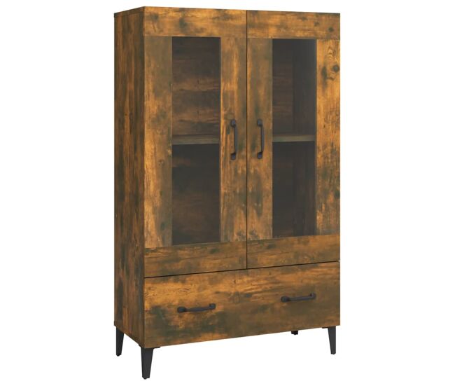 Aparador - mueble de almacenamiento de madera contrachapada roble ahumado 70x31x115 cm es3013