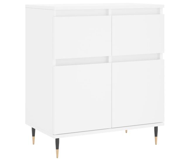 Aparador - mueble de almacenamiento de madera contrachapada blanco 60x35x70 cm es2488