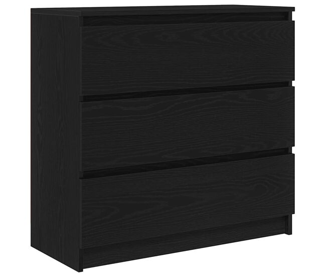 Aparador - mueble de almacenamiento de madera de roble negro 80x35x76 cm es3829