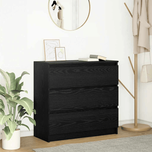 Aparador - Bufete - Móvei de apoio 80x35x76 cm derivados de madeira carvalho preto pt3829