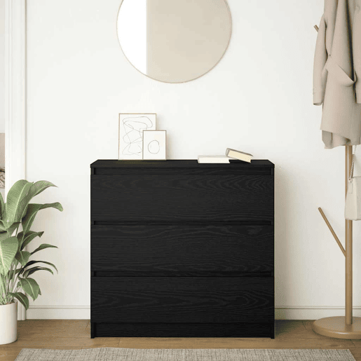 Aparador - Bufete - Móvei de apoio 80x35x76 cm derivados de madeira carvalho preto pt3829