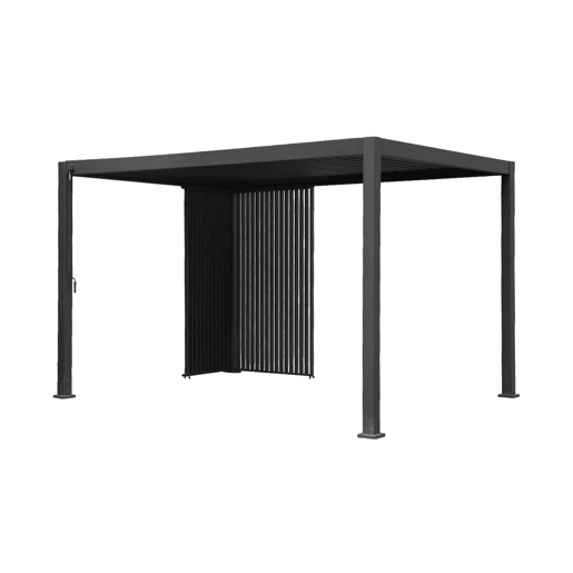 Pérgola bioclimática de alumínio 3x4m + persianas verticais 1m e 1.3m Antracite - 392x301x257 cm