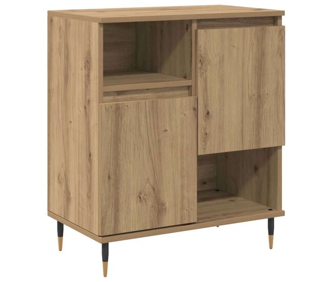 Aparador - mueble de almacenamiento roble artesanal 60 x 35 x 70 cm es4895
