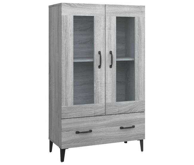 Aparador alto - mueble de almacenamiento de madera contrachapada gris sonoma 70x31x115 cm es536