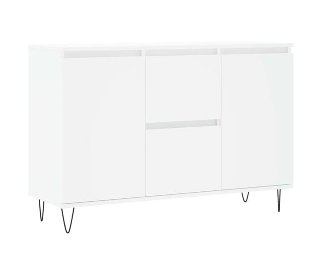 Aparador - mueble de almacenamiento de madera de ingeniería blanco 101,5x35x70 cm es3137