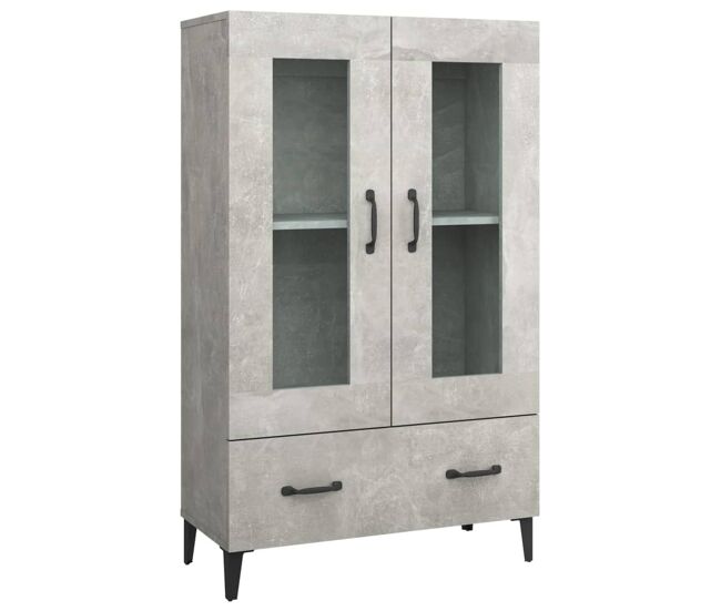 Aparador - mueble de almacenamiento de madera contrachapada gris hormigón 70x31x115 cm es2824