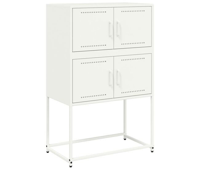 Aparador - mueble de almacenamiento de acero blanco 68,5x38,5x107 cm es2217