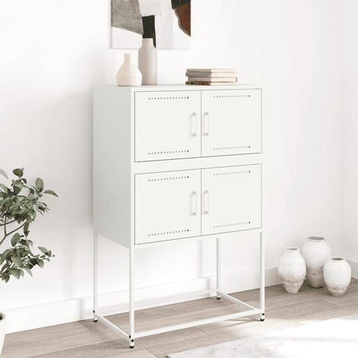 Aparador - Bufete - Móvei de apoio 68,5x38,5x107 cm aço branco pt2217