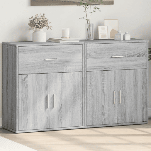 Aparadores - Bufetes - Móveis de apoio 2 pcs 60x31x70 cm derivados madeira cinzento sonoma pt3114
