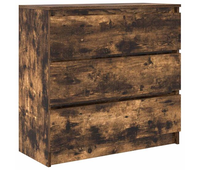 Aparador - mueble de almacenamiento roble ahumado 80x35x76 cm madera de ingeniería es4859