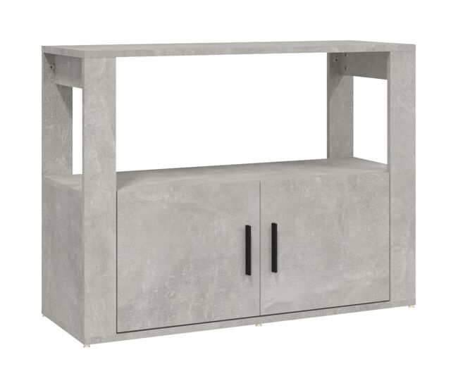 Aparador - mueble de almacenamiento de madera contrachapada gris hormigón 80x30x60 cm es2841