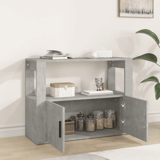 Aparador - Bufete - Móvei de apoio 80x30x60 cm derivados de madeira cinzento cimento pt2841