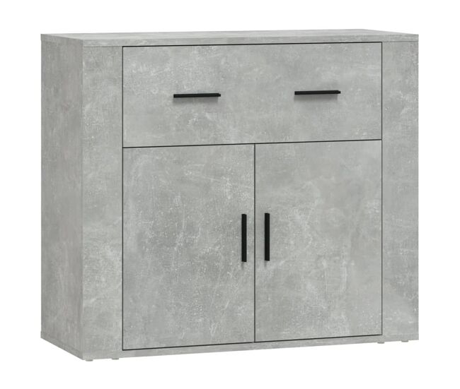 Aparador - mueble de almacenamiento de madera contrachapada gris hormigón 80x33x70 cm es2843
