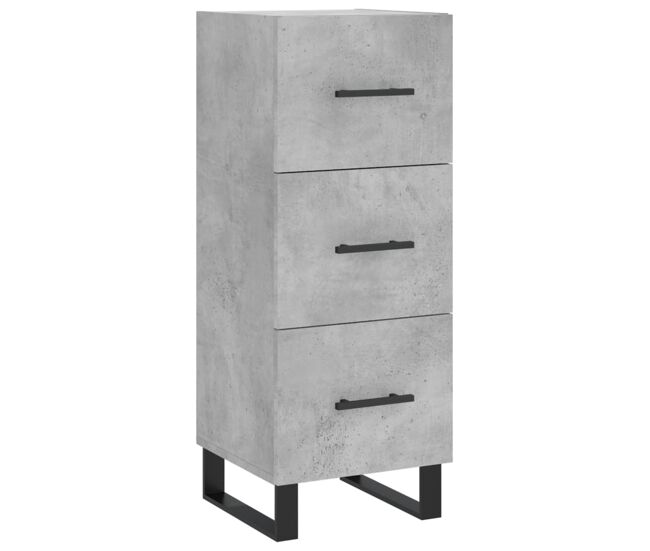 Aparador - mueble de almacenamiento de madera contrachapada gris hormigón 34,5x34x90 cm es2754