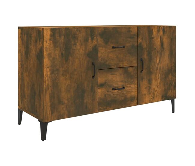 Aparador - mueble de almacenamiento madera de ingeniería roble ahumado 100x36x60 cm es4512