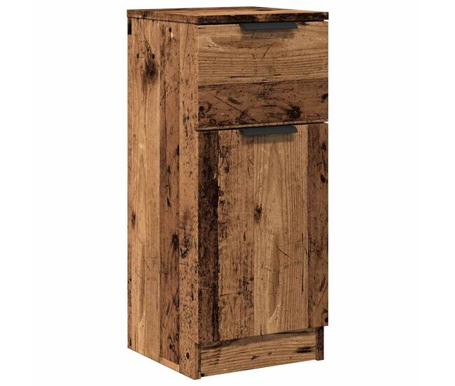 Aparador - mueble de almacenamiento madera de ingeniería madera envejecida 30x30x70 cm es4486