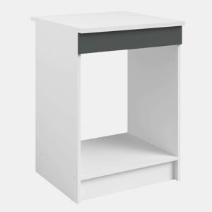 Armário de forno de base, armário para forno 60x60, cinza brilhante e branco, 60x84x60 cm