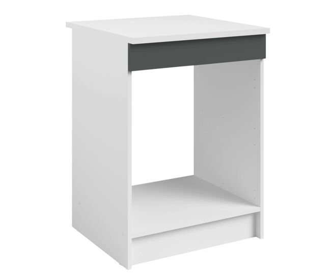 Mueble Bajo para Horno, Armario de Horno 60x60 Gris brillante y Blanco 60x84x60 cm