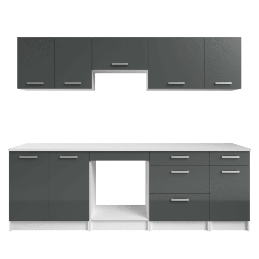Armário de forno de base, armário para forno 60x60, cinza brilhante e branco, 60x84x60 cm Armário de forno de base, armário para forno 60x60, cinza brilhante e branco, 60x84x60 cm