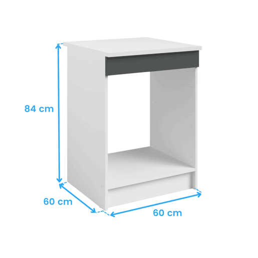 Armário de forno de base, armário para forno 60x60, cinza brilhante e branco, 60x84x60 cm Armário de forno de base, armário para forno 60x60, cinza brilhante e branco, 60x84x60 cm