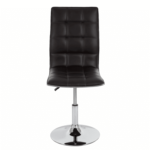 Conjunto de 2 cadeiras de jantar giratórias e com altura ajustável em PVC marrom com base de metal 04_0007347