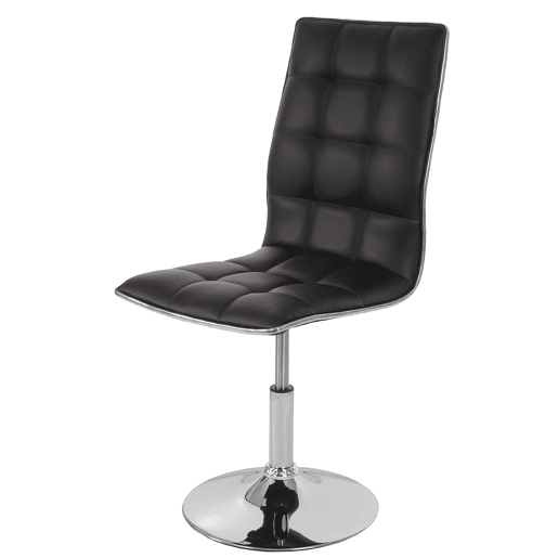 Conjunto de 2 cadeiras de jantar giratórias e com altura ajustável em PVC marrom com base de metal 04_0007347