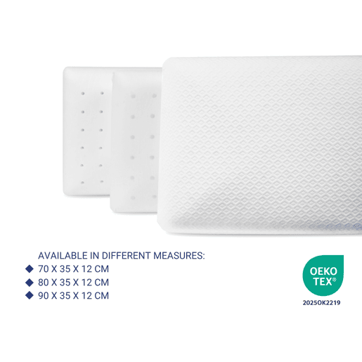 Pack 2 Almohadas Confort 70X35 - Viscoelástica. Desenfundable. Ergonomica
